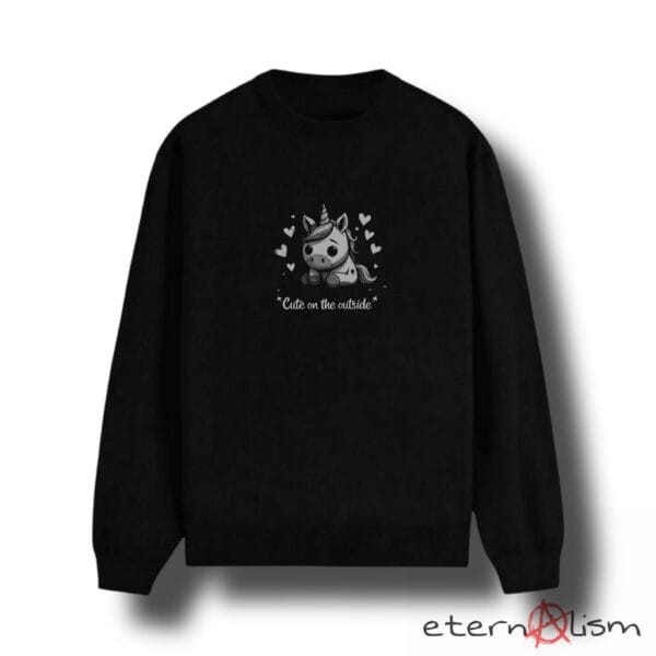 Ghostcore Graphic "Cute On the Outside" Unicorn Sweater